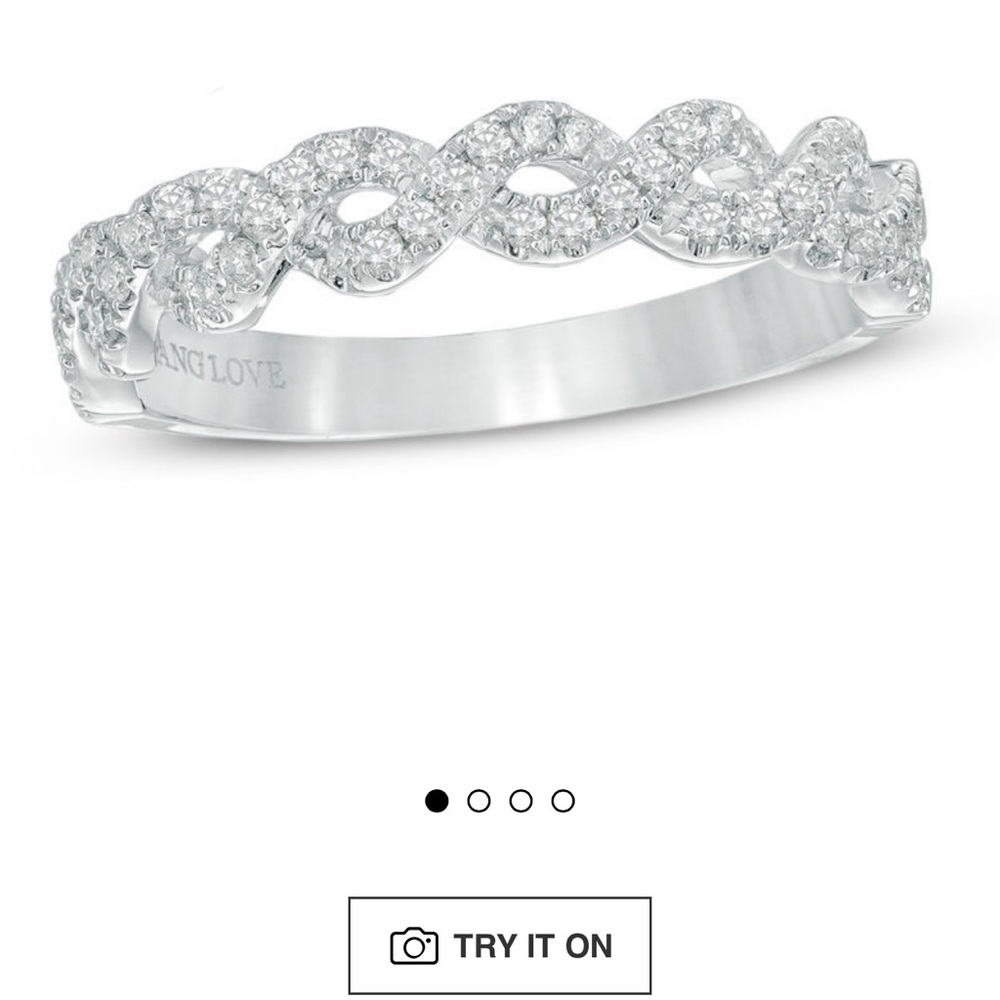 Vera Wang Braided Diamond Ring White Gold